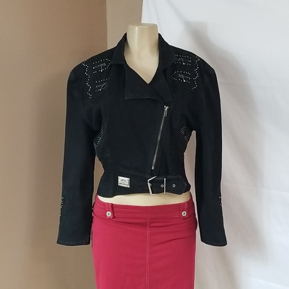 MORGAN WEAR Jackets & Blazers - Vintage MORGAN WEAR WOMENS BLACK DENIM JACKET